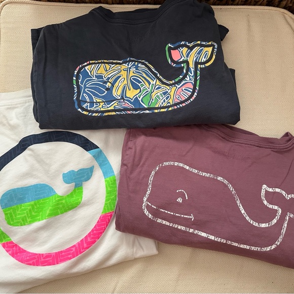 Vineyard Vines T-Shirt Trio - White, Maroon, Blue - Picture 2 of 8